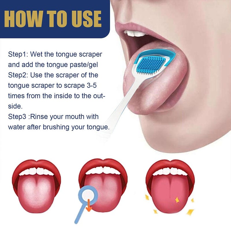 Tongue Cleaning Gel Set, Fresh Mint Tongue Cleaning Paste, Bad Breath and Halitosis, Mouth Odor Eliminator, Easy to Use Tongue Scraper, Use with Tongue Brushes - Image 5